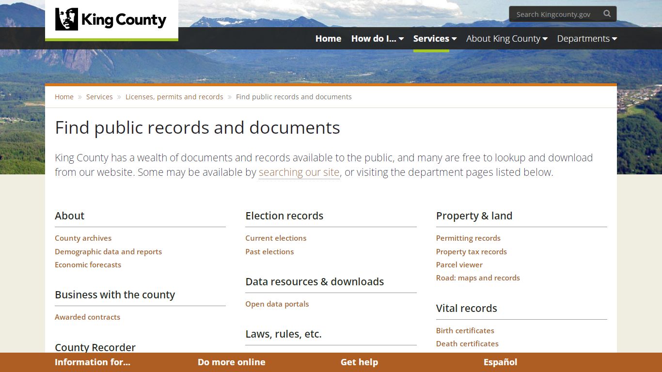 Find public records and documents - King County