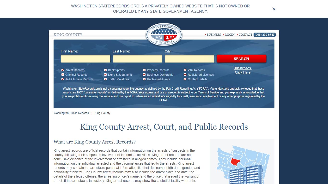 King County Arrest, Court, and Public Records
